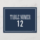Navy Blue Old Fashion Table Number Briefkaart (Achterkant)