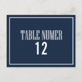 Navy Blue Old Fashion Table Number Briefkaart (Voorkant)