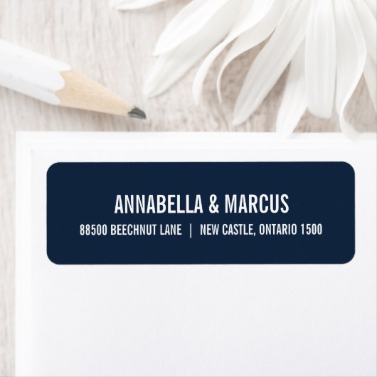 Navy Blue Old Fashion Typography Address Label (Insitu)