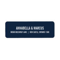 Navy Blue Old Fashion Typography Address Label