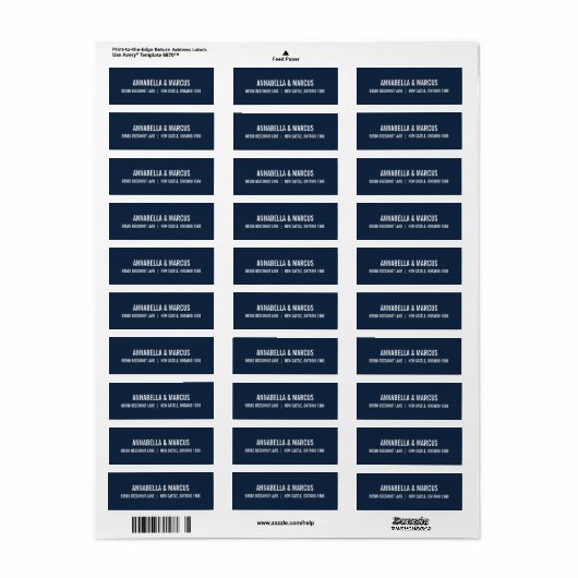 Navy Blue Old Fashion Typography Address Label (Full Sheet)