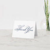 Navy Blue Old Fashioned decorative Calligraphy Bedankkaart (Voorkant)