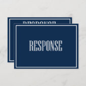 Navy Blue Old Fashioned Typography RSVP Card (Voorkant / Achterkant)