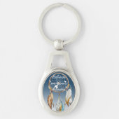 Navy Blue Ombre Droomvanger Sleutelhanger (Voorkant)