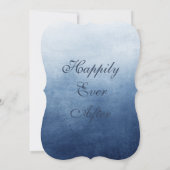 Navy Blue Ombre Elegant Custom Wedding Invitation Kaart (Achterkant)