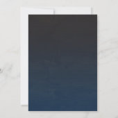 Navy Blue Ombre lights Typografie Wedding Invites Kaart (Achterkant)