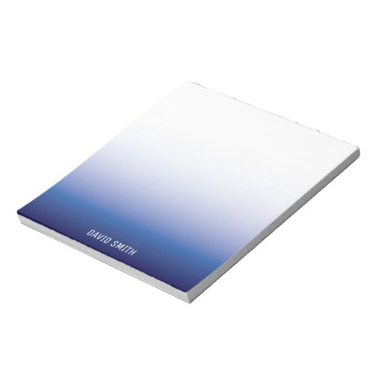 Navy Blue Ombre Notitieblok voor gepersonaliseerde (Linkerzijde)