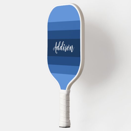 Navy Blue Ombre Stiped Custom Pickleball Paddle (Links)