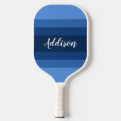Navy Blue Ombre Stiped Custom Pickleball Paddle (Achterkant)