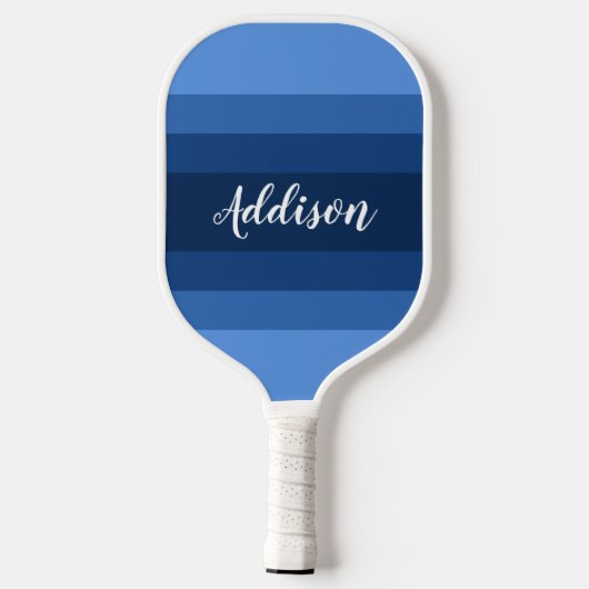 Navy Blue Ombre Stiped Custom Pickleball Paddle (Achterkant)