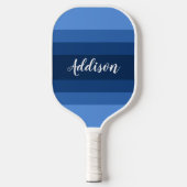 Navy Blue Ombre Stiped Custom Pickleball Paddle (Voorkant)