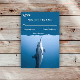 Navy Blue, onder het Zee dolfijnenkusthuwelijk RSVP Kaartje