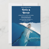 Navy Blue onder het Zee Ocean Whale Beach Wedding Kaart (Voorkant)