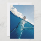 Navy Blue onder het Zee Ocean Whale Beach Wedding Kaart (Achterkant)