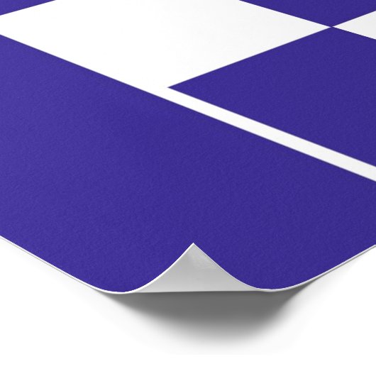 Navy Blue ongedateerd geruit April Maandkalender Poster (Hoek)