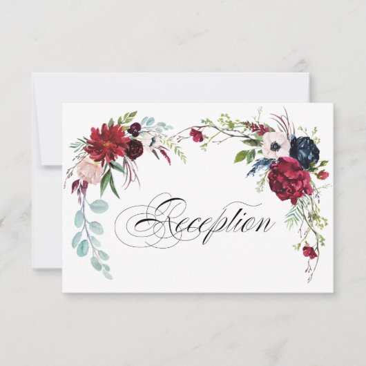 Navy blue | Ontvangst van bruinhuwelijken met Bour Kaart (Voorkant)