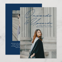 Navy Blue Onwards en Upwards 2 Photo Afstuderen