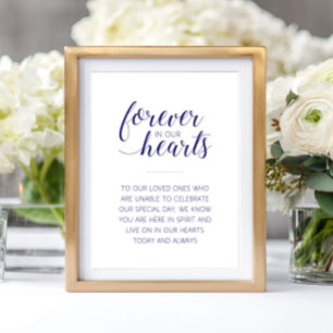 Navy Blue Onze Herinnering Trouwherdenking Poster