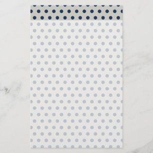 Navy Blue op grijs kleine poolpuntenpatroon Briefpapier