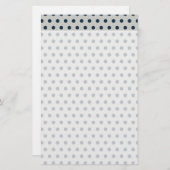 Navy Blue op grijs kleine poolpuntenpatroon Briefpapier (Voorkant / Achterkant)