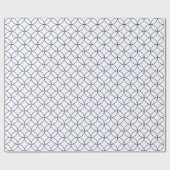 Navy Blue op White Overlapping Circles Cadeaupapier (Vlak)