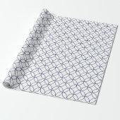 Navy Blue op White Overlapping Circles Cadeaupapier (Uitgerold)