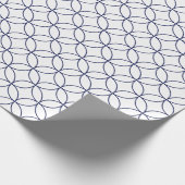 Navy Blue op White Overlapping Circles Cadeaupapier (Hoek)