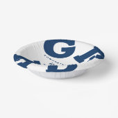 Navy Blue op wit Afstuderen, gepersonaliseerd Papieren Kommen (Gebogen)