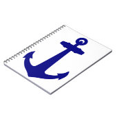 Navy Blue op witte kustanker Notitieboek (Linkerzijde)