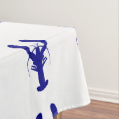 Navy Blue op witte kuststrook Tafelkleed (Voorbeeld)