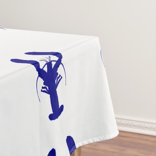 Navy Blue op witte kuststrook Tafelkleed (Voorbeeld)