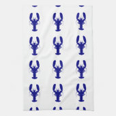 Navy Blue op witte kuststrook Theedoek (Verticaal)