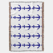 Navy Blue op witte kustverankeraar Deken (Voorkant Verticaal)