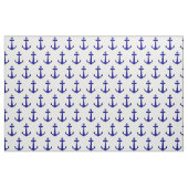 Navy Blue op witte kustverankeraar Stof (Yard (91,4 cm))