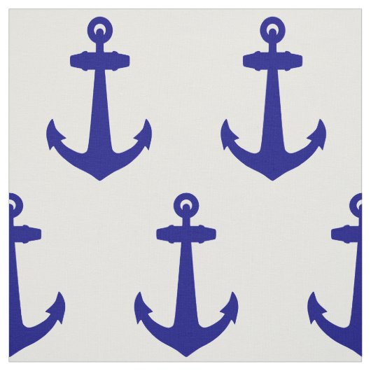 Navy Blue op witte kustverankeraar Stof (Swatch)