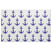 Navy Blue op witte kustverankeraar Stof (Fat Quarter)