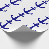 Navy Blue op witte kustverankeringspanker Cadeaupapier (Hoek)