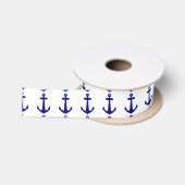 Navy Blue op witte kustverankeringspanker Satijnen Lint (Spoel)