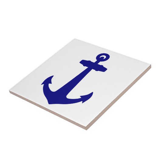 Navy Blue op witte kustverankeringspanker Tegeltje (Zijkant)