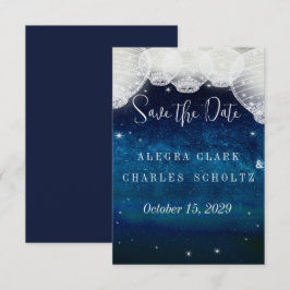Navy Blue Opulence Galaxy Paper Lantern Behuizing RSVP Kaartje