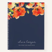 Navy Blue Oranje Poppy Letters to Daughter Journal Notitieboek (Voorkant)