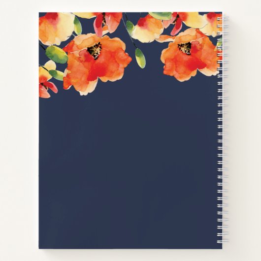 Navy Blue Oranje Poppy Letters to Daughter Journal Notitieboek (Achterkant)