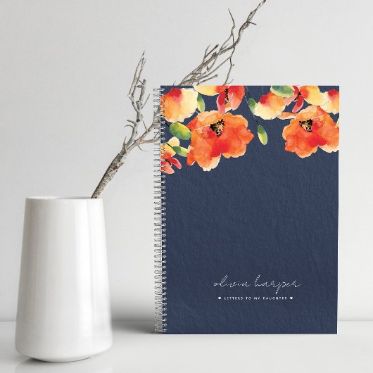Navy Blue Oranje Poppy Letters to Daughter Journal Notitieboek
