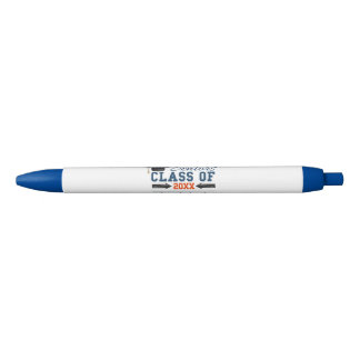 Navy Blue Oranje Typografie Afstuderen Pen