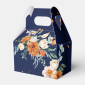 Navy blue oranje white flow bruiloft aangepast bedankdoosjes (Achterkant)