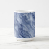 Navy- Blue Organic Marble-Like Texture Koffiemok (Center)