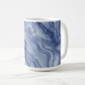 Navy- Blue Organic Marble-Like Texture Koffiemok (Voorkant rechts)