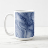 Navy- Blue Organic Marble-Like Texture Koffiemok (Links)