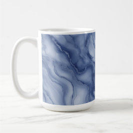 Navy- Blue Organic Marble-Like Texture Koffiemok