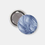 Navy- Blue Organic Marble-Like Texture Magneet (Voorkant / Achterkant)